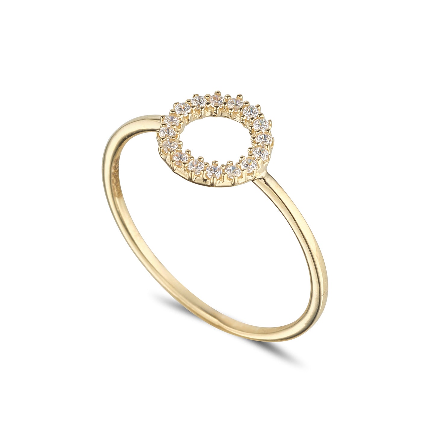 9ct Gold CZ Circle Ring