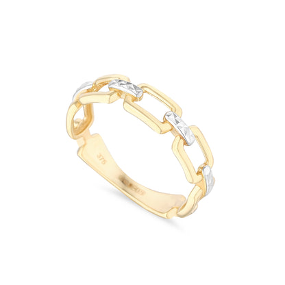 9ct Gold Chain Link Ring GR417