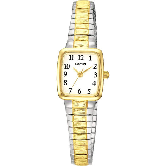Lorus Ladies' Steel Gold Rectangular Expander Watch