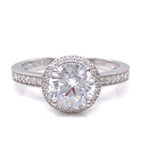 Sterling Silver CZ Antique Style Halo Ring