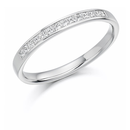 Raphael 18ct White Gold Princess Diamond Channel-set Eternity Ring EW107