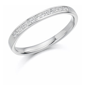 Raphael 18ct White Gold Princess Diamond Channel-set Eternity Ring