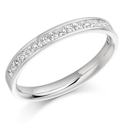 Raphael 18ct White Gold 0.50ct Princess Diamond Channel-set Eternity Ring EW105