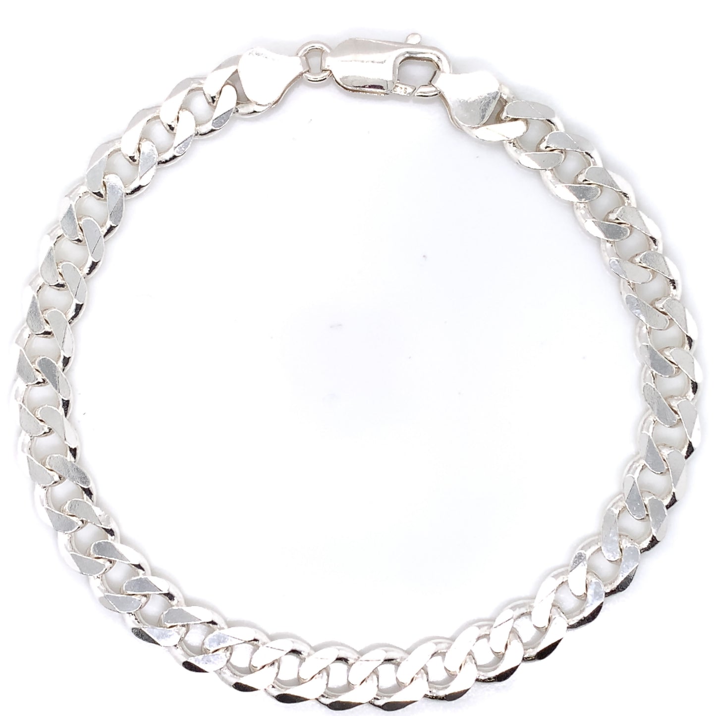 Sterling Silver 24cm/9 inch Men's Chunky Curb Bracelet