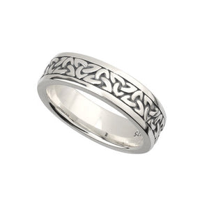Sterling Silver Ladies Oxidised Trinity Knot Ring