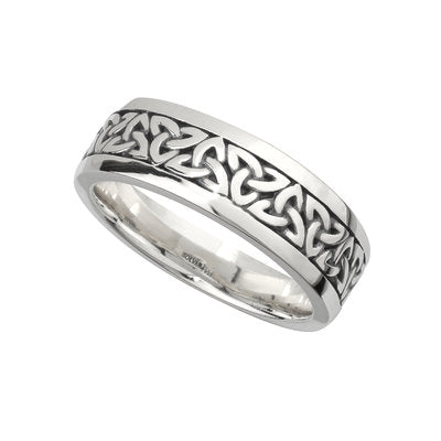 Sterling Silver Mens Oxidised Trinity Knot Ring S21012