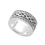 Sterling Silver Mens Celtic Knot Wide Ring