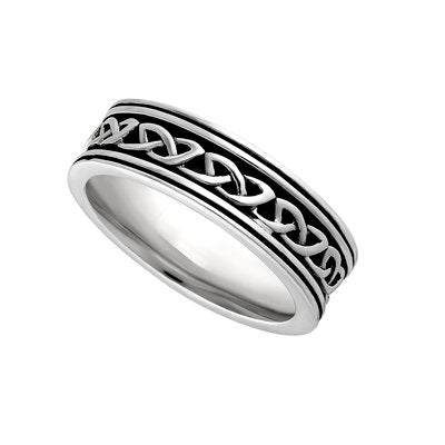Sterling Silver Ladies Oxidised Celtic Knot Ring