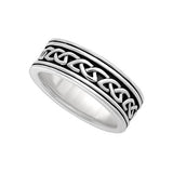 Sterling Silver Mens Oxidised Celtic Knot Ring S21073