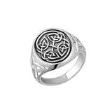 Sterling Silver Mens Oxidised Celtic Knot Signet Ring S21123
