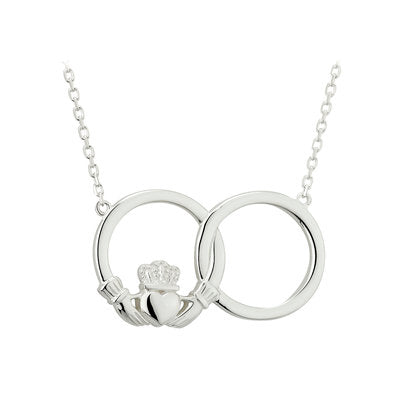 Sterling Silver Claddagh Circle Necklet