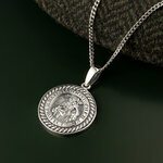 GENTS SILVER ST CHRISTOPHER MEDAL PENDANT