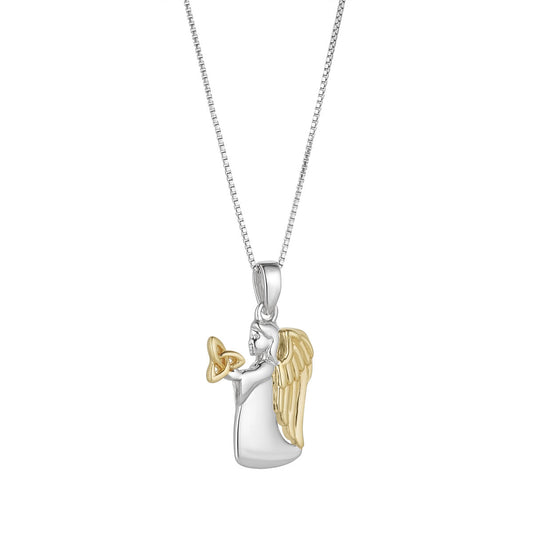 SILVER GOLD TONE TRINITY KNOT ANGEL PENDANT S46912