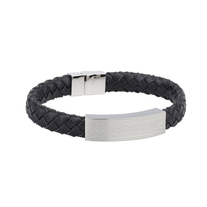 MENS CELTIC LEATHER BRACELET WIDE S5830