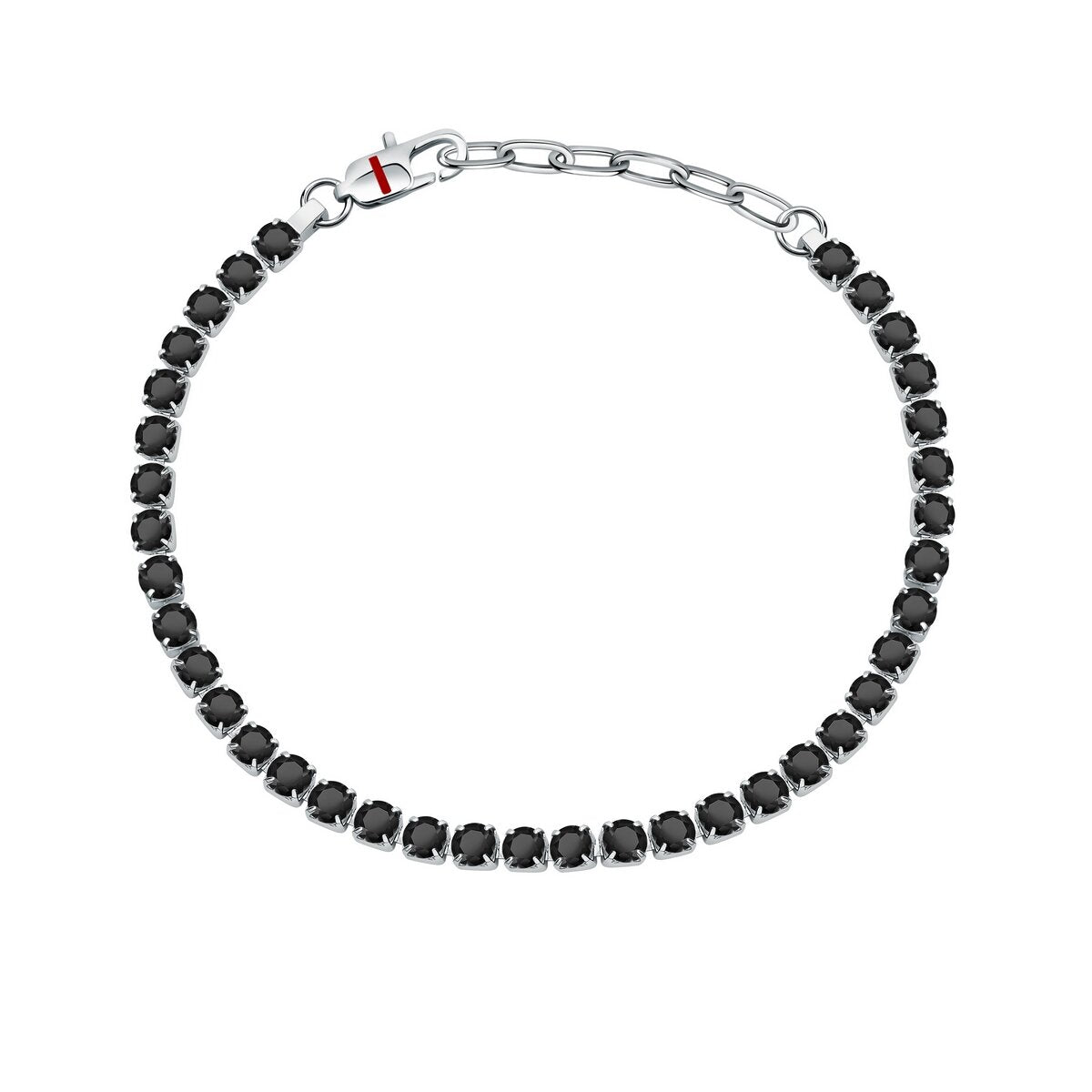 SECTOR MENS TENNIS BRACELET BLACK CRYSTALS 22CM