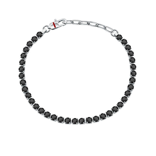 SECTOR MENS TENNIS BRACELET BLACK CRYSTALS 22CM