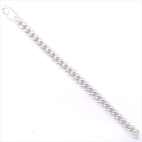 Sterling Silver Solid 8.5mm Curb Bracelet