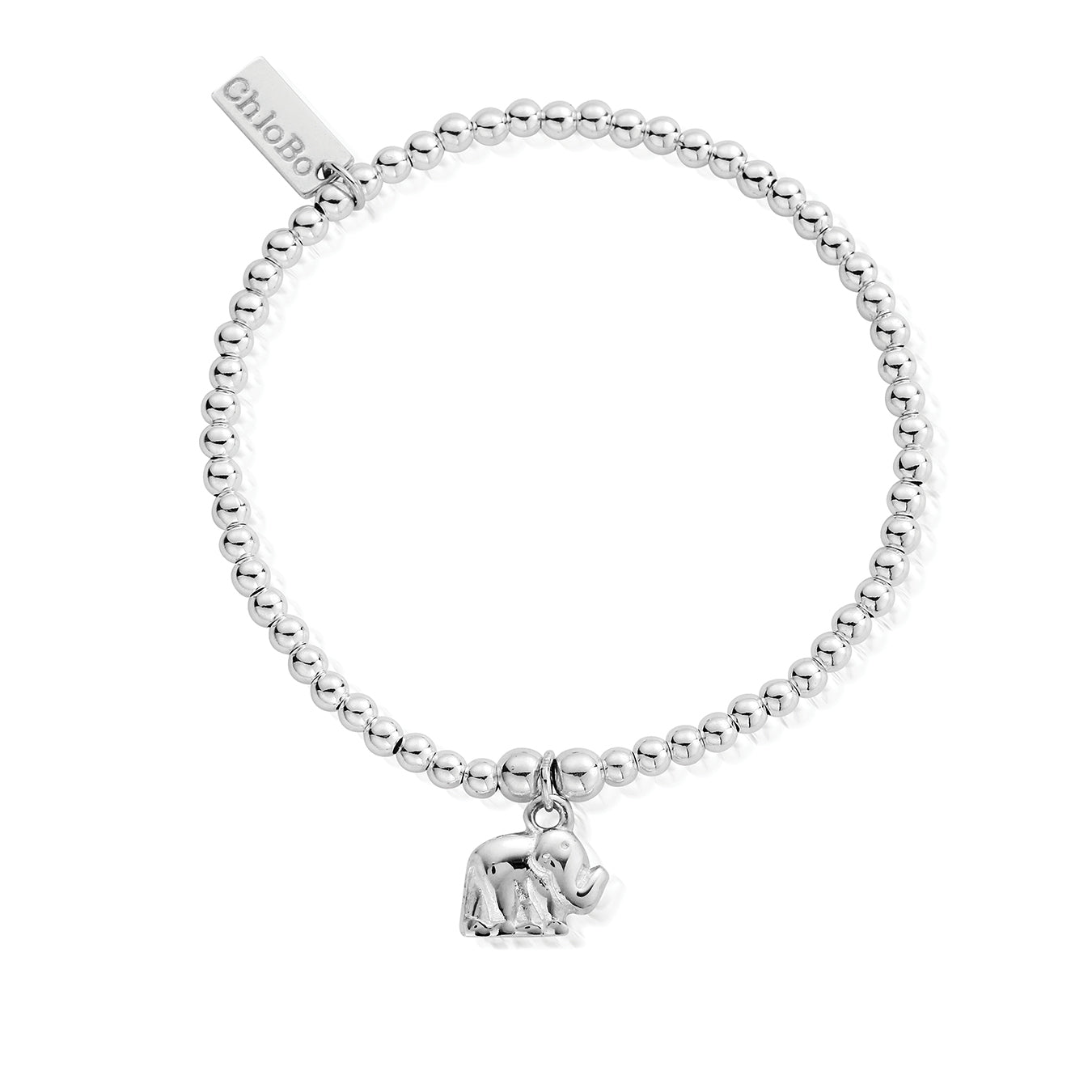 ChloBo Sterling Silver Cute Charm Elephant Bracelet