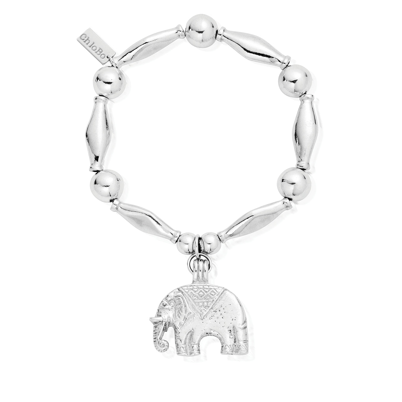 ChloBo Sterling Silver Chunky Elephant Bracelet