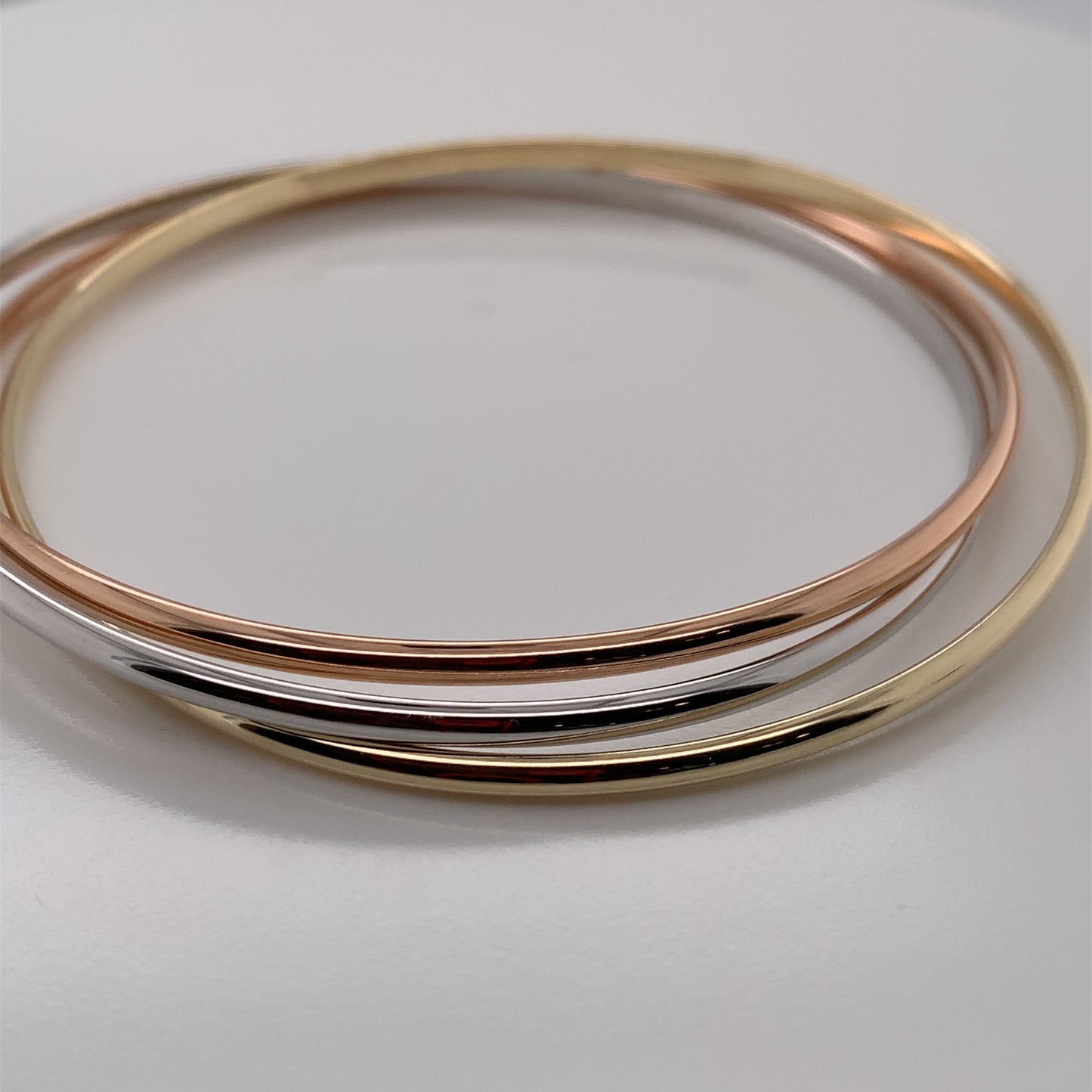 9ct Gold 3 Colour Triple Slave Bangle