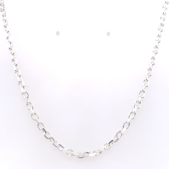 Sterling Silver Men's 20 inch Angle Filed Chain