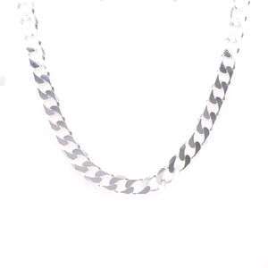 Sterling Silver Men's 6.5mm Flat Curb Chain