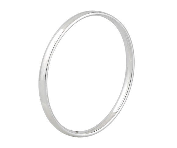 Sterling Silver 5.5mm Solid Court Shaped Bangle