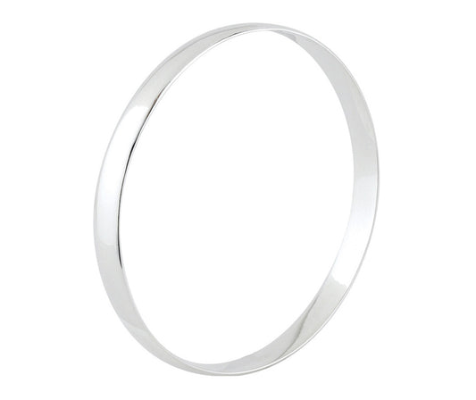 Sterling Silver 6.5mm Solid D-Shaped Bangle SDEB4