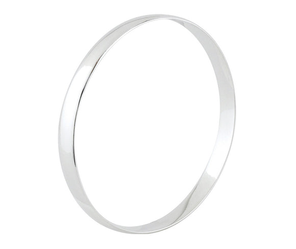 Sterling Silver 6.5mm Solid D-Shaped Bangle