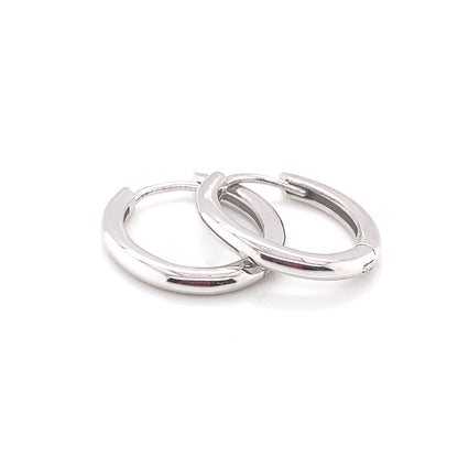 Sterling Silver 20mm Oval Polished Huggie Hoop Earrings SE3247/20