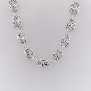 Sterling Silver Italian Gucci-style Link Necklace