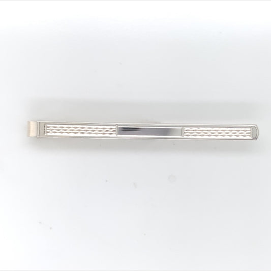 Sterling Silver 4mm Patterned Tiebar SG61