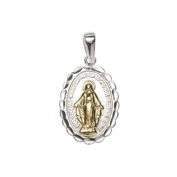 Sterling Silver Gold Plated Miraculous Medal