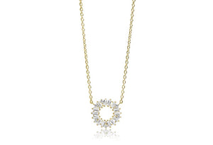 SIF JAKOBS NECKLACE ANTELLA CIRCOLO - 18K GOLD PLATED WITH WHITE ZIRCONIA