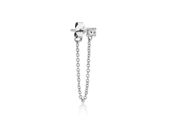 SIF JAKOBS EARRINGS PRINCESS PICCOLO SINGLE LUNGO WITH WHITE ZIRCONIA