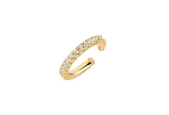 SIF JAKOBS EAR CUFF ELLERA MEDIO - 18K GOLD PLATED WITH WHITE ZIRCONIA