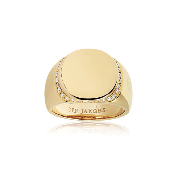 SIF JAKOBS RING FOLLINA - 18K GOLD PLATED WITH WHITE ZIRCONIA