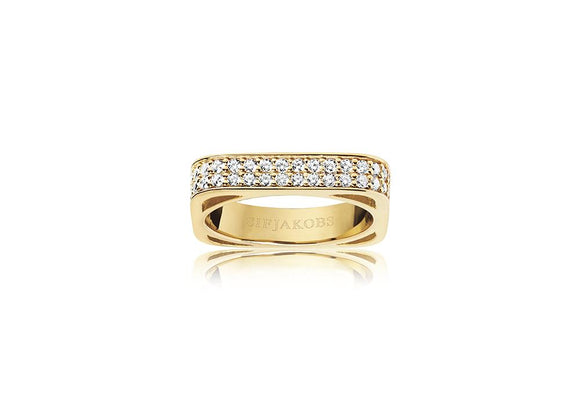 SIF JAKOBS RING MATERA - 18K GOLD PLATED WITH WHITE ZIRCONIA