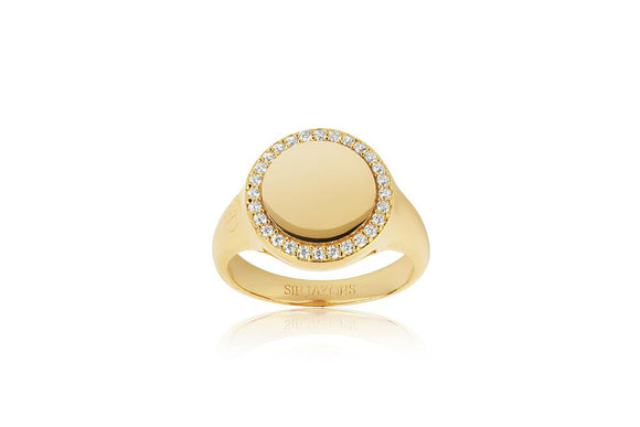 SIF JAKOBS RING FOLLINA GRANDE - 18K GOLD PLATED WITH WHITE ZIRCONIA