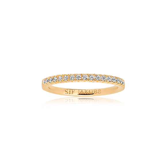 SIF JAKOBS RING ELLERA - 18K GOLD PLATED WITH WHITE ZIRCONIA