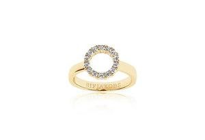 SIF JAKOBS RING BIELLA PICCOLO - 18K GOLD PLATED WITH WHITE ZIRCONIA