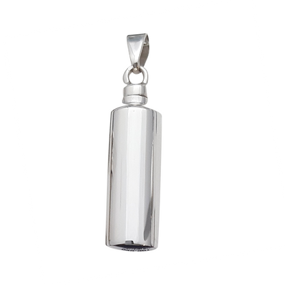Sterling Silver Tube Plain Memorial Ashes Container SLC14189P