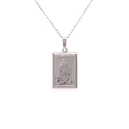 Sterling Silver Rectangular St. Christopher Medal SM213