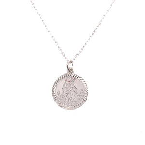 Sterling Silver Round 19mm St. Christopher Medal SM222