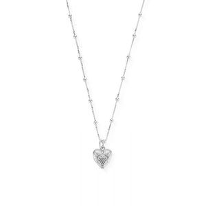 ChloBo Sterling Silver Bobble Chain Decorated Heart Necklace