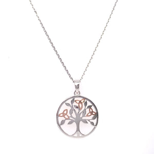 Sterling Silver Rose Gold Celtic Tree of Life Pendant SP5051