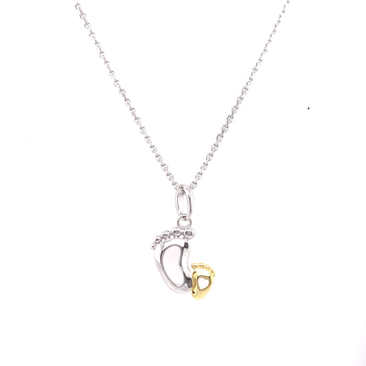 Silver Gold-plated Parent & Child Pendant SP537