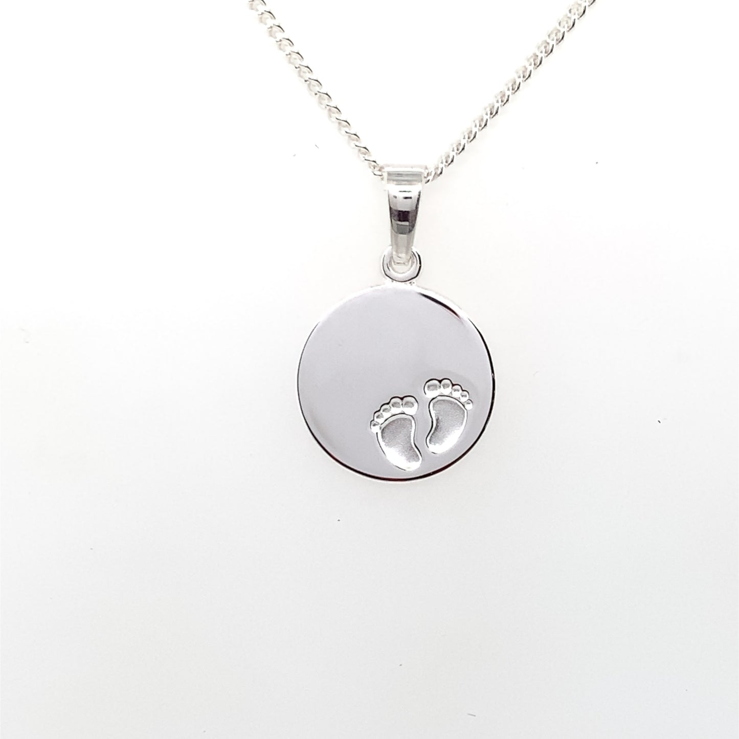 Silver Engravable Baby Feet Pendant SPD225