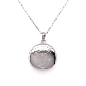 Sterling Silver "Love you to the Moon and Back " Round Locket