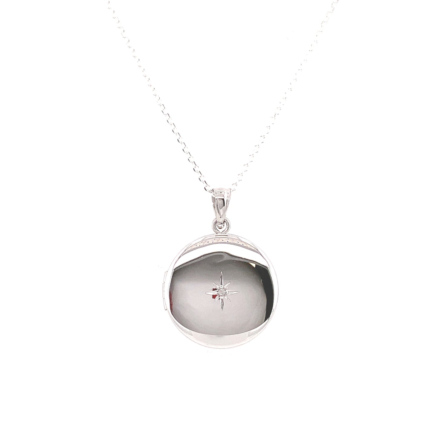 Sterling Silver Round Memorial  Locket